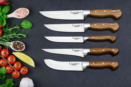 Lazbisa Mutfak Bıçak Seti 5'Li (Yüzme - Sıyırma - Mutfak Bıçağı 0-1-2)