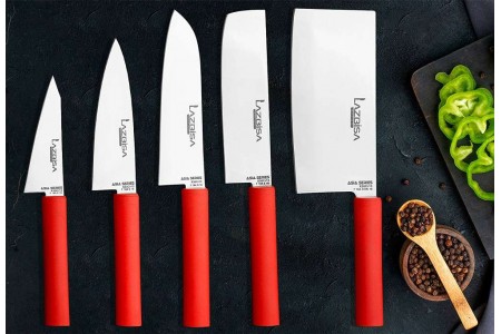 Lazbisa Asia Serisi Mutfak Bıçak Seti Şef Bıçağı (5 Parça)