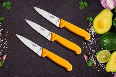 Lazbisa Mutfak Bıçak Seti Şef Bıçağı 3'lü Özel Gold Serisi