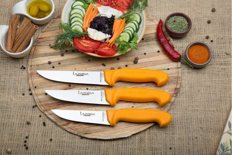 Lazbisa Mutfak Bıçak 3'lü Set (Gold Serisi)