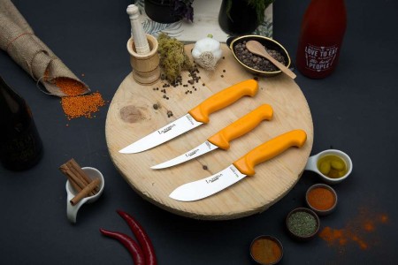 Lazbisa Mutfak Bıçak Seti 3'Lü ( Gold Serisi Profesyonel Set )