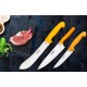Lazbisa Gold Profesyonel Mutfak Bıçak Seti Et Ekmek Şef Doğrama Bıçağı (3'lü Set)