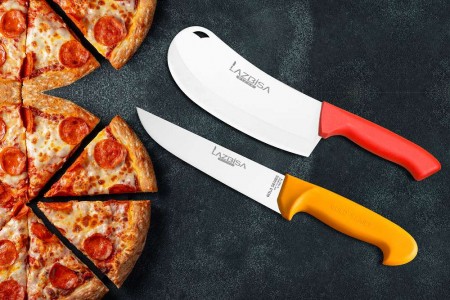 Lazbisa Mutfak Bıçak Seti Et Satır ve Mutfak Bıçağı Gold Serisi 2'Li Set