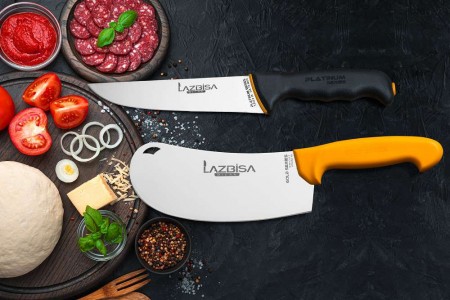 Lazbisa Mutfak Bıçak Seti Et Satır ve Platinum Mutfak Bıçağı 2'Li Set