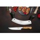 Lazbisa Mutfak Bıçak Seti Çift Tutma Et Satır ve Ahşap Sap Mutfak Bıçağı 2'Li Set