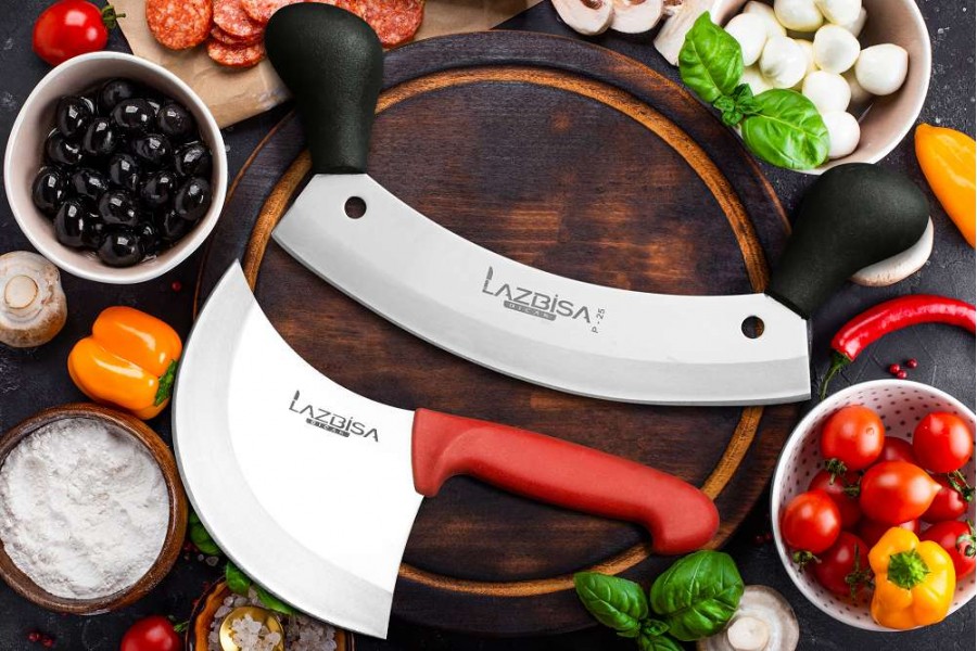 Lazbisa Mutfak Bıçak Seti Çift Tutma Et Satır ve Hilal Börek 2'Li Set