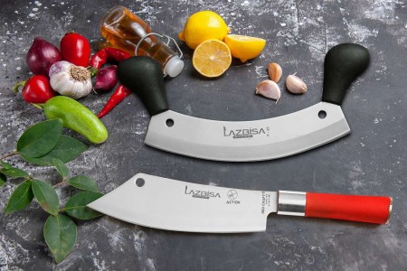 Lazbisa Mutfak Bıçak Seti Et Kıyma Zırh Red Craft Action Şef Bıçağı 2'Li Set