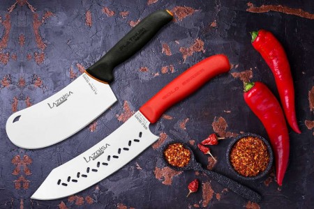 Lazbisa Mutfak Bıçak Seti Platinum Satır - Gold Serisi Şef Bıçağı (2'Li Set)