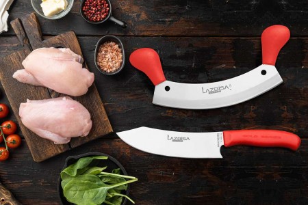 Lazbisa Mutfak Bıçak Seti Et Kıyma Sebze Börek Satırı - Şef Bıçağı