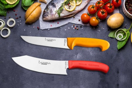 Lazbisa Mutfak Bıçak Seti Gold Serisi Şef Bıçağı (2'Li Set)