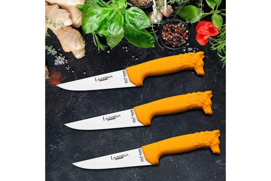 Lazbisa Mutfak Bıçağı - Et Sebze Meyve Ekmek Bıçağı 3'lü Set