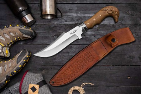 Lazbisa Outdoor Avcı - Komando Kamp Bıçağı El Yapımı Dövme Çelik (32.5 Cm) - Kılıf Hediyeli