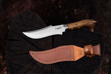 Lazbisa Outdoor Avcı - Komando Kamp Bıçağı El Yapımı Dövme Çelik (33 Cm) - Kılıf Hediyeli