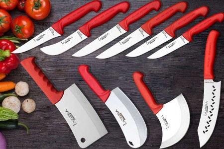 Lazbisa Silver Profesyonel Mutfak Bıçak Seti Şef Bıçağı (10 Parça)