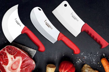 Lazbisa Silver Profesyonel Mutfak Bıçak Seti Şef Bıçağı (10 Parça)