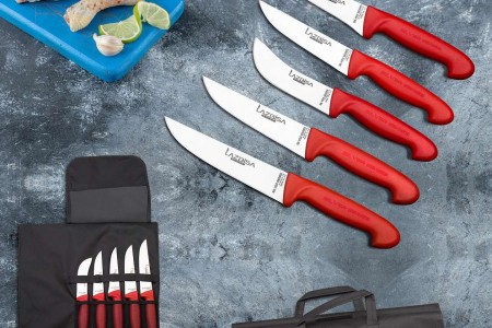 Lazbisa Mutfak Bıçağı Çantalı Set - Silver Serisi