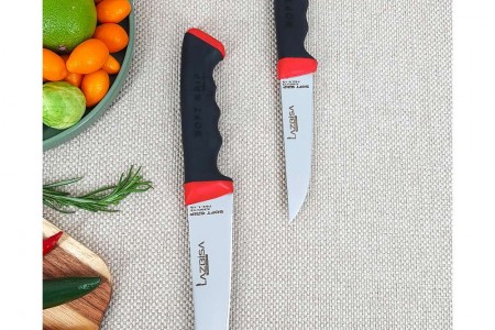 Soft Grip 2 Parça Mutfak Bıçak Seti Et Ekmek Sebze Meyve Bıçak ( No: 1 - 2 )  ( ABS Kaymaz Sap )