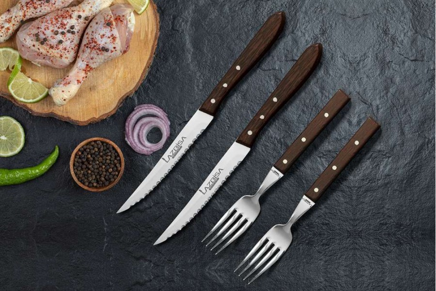 Lazbisa Mutfak Steak Çatal Bıçak 4'Lü Set