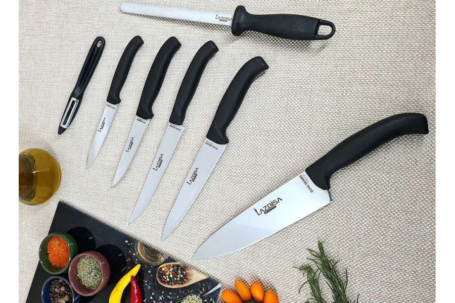 Lazbisa Echo Şef Çantalı Mutfak Bıçak Seti (8 Parça)